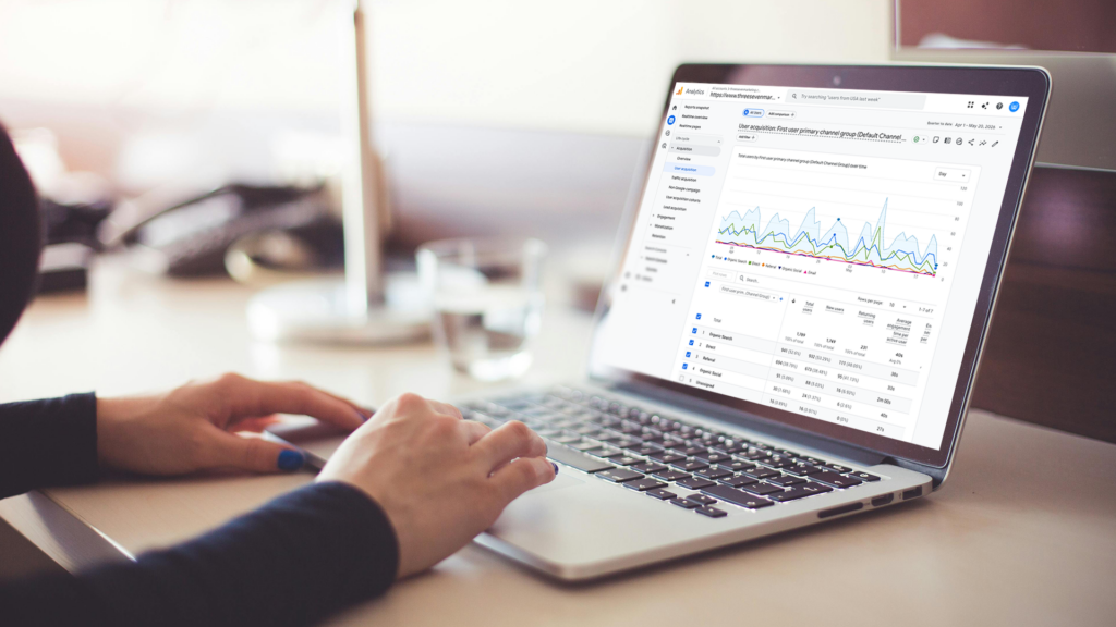 Checking a GA4 dashboard for the metrics that matter