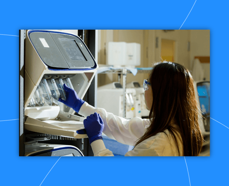 image of biotechnology manufacturer testing lab equipment